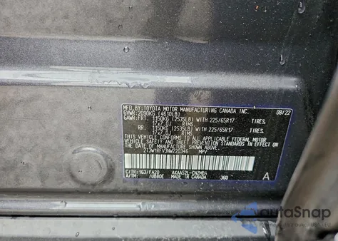 2022 Toyota Rav4 Xle z USA, uszkodzony, nr VIN 2T3W1RFV3NW220346